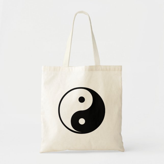 Yin Yang Black and White Illustration Template Tote Bag (Front)