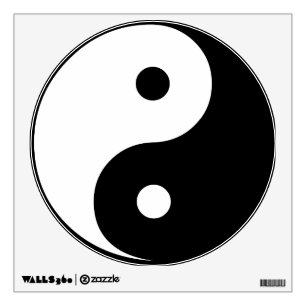 Yin Yang Black and White Illustration Template Wall Decal