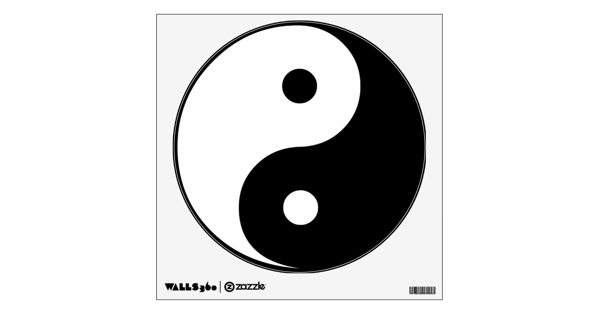 Yin Yang Black and White Illustration Template Wall Decal Zazzle