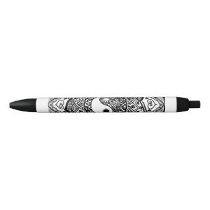 yin yang black and white pen