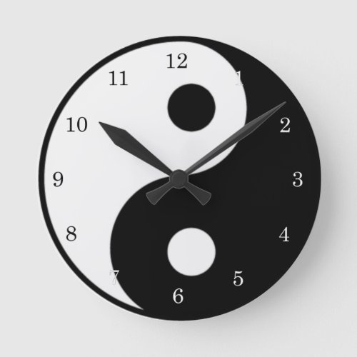 Yin Yang Black and White Symbol Clock