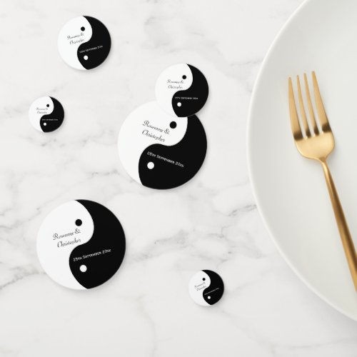 Yin Yang Black And White Wedding Confetti