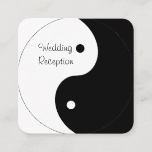 Yin Yang Black And White Wedding Reception Enclosure Card