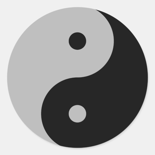 Yin Yang - black Classic Round Sticker (Front)
