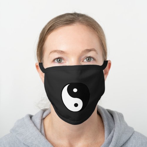 Yin Yang Black Cotton Face Mask