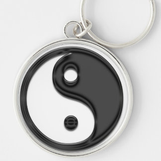 yin yang black keychain