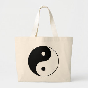Yin Yang Black White Classic Symbol Design Large Tote Bag