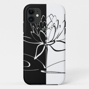 Yin Yang Black White Lotus Blossom iPhone 11 Case
