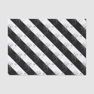Yin Yang Black White Lotus Blossom Tissue Paper