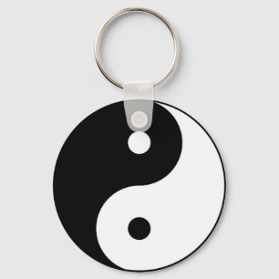 yin yang black white symbol keychain