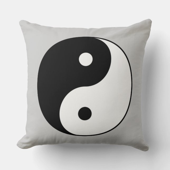yin yang black white symbol throw pillow (Front)
