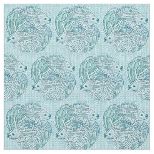 Yin Yang Blue Koi Fish Fabric