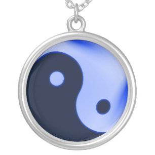 Yin yang blue necklace
