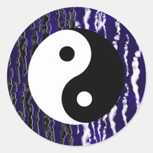 Yin Yang Blue Tranquility Zen Energy Chi Party Classic Round Sticker