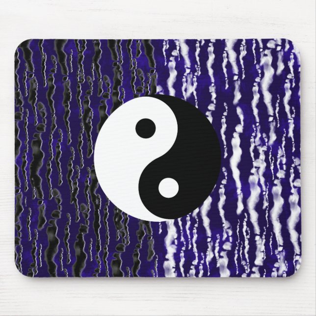 Yin Yang Blue Tranquility Zen Energy Mouse Pad (Front)