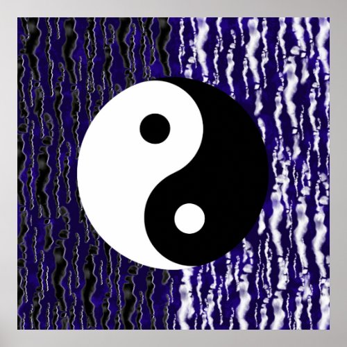 Yin Yang Blue Tranquility Zen Energy Poster