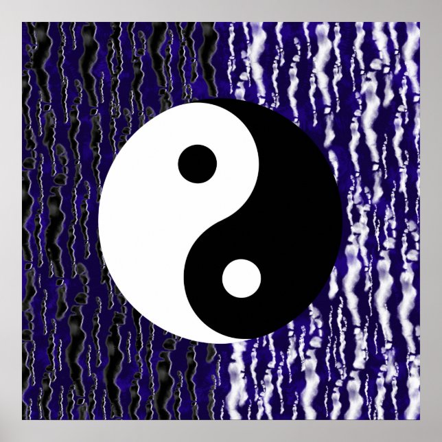 Yin Yang Blue Tranquility Zen Energy Poster (Front)