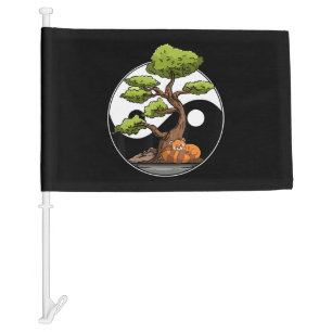 Yin Yang Bonsai Tao Taoism Spiritual Zen Meditate Car Flag