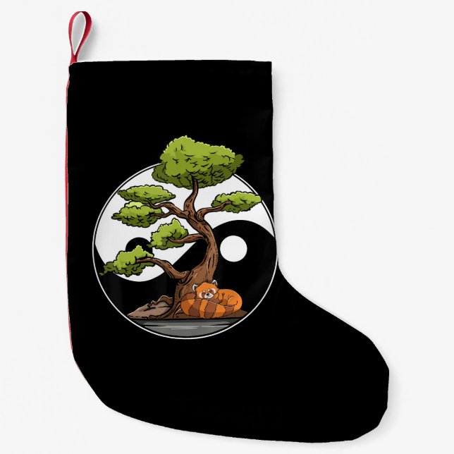 Yin Yang Bonsai Tao Taoism Spiritual Zen Meditate Small Christmas Stocking (Front)