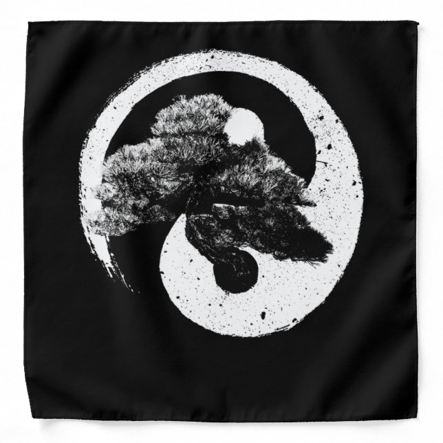 Yin Yang Bonsai Tree Buddhist Zen Japanese Bandana (Front)