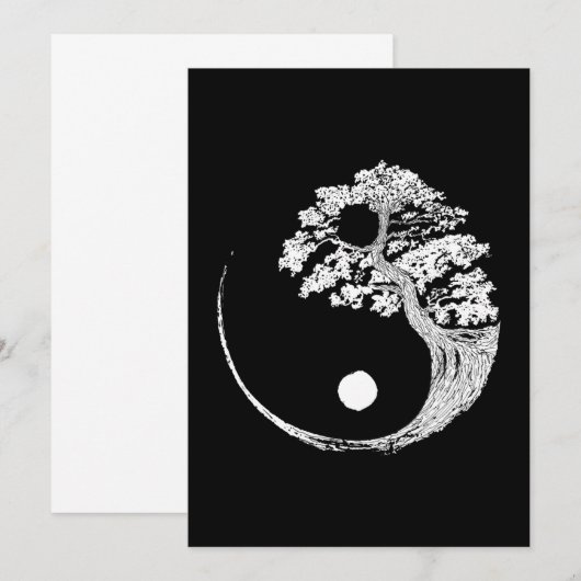 Yin Yang Bonsai Tree Japanese Buddhist Zen (Front/Back)