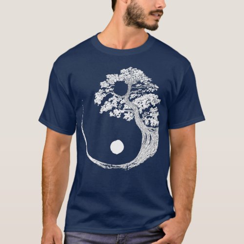 Yin Yang Bonsai Tree Japanese Buddhist Zen  2 T_Shirt