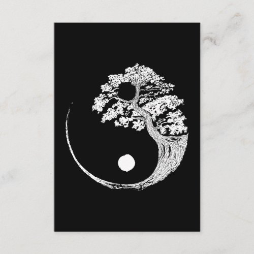 Yin Yang Bonsai Tree Japanese Buddhist Zen Enclosure Card