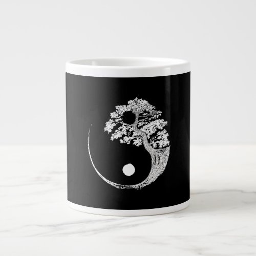 Yin Yang Bonsai Tree Japanese Buddhist Zen Giant Coffee Mug