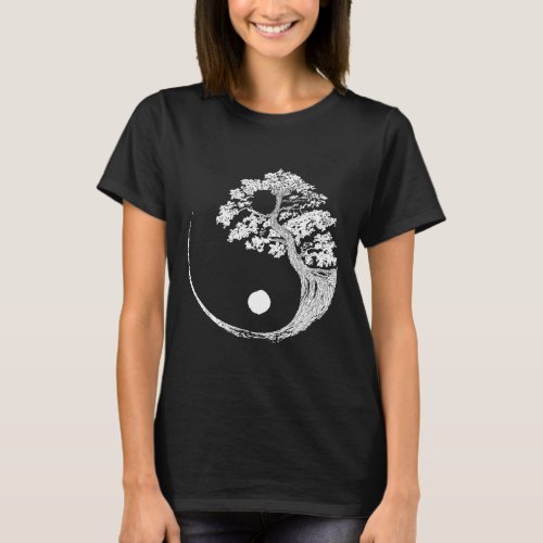 Yin Yang Bonsai Tree Japanese Buddhist Zen T_Shirt