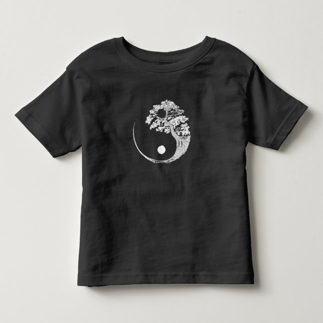 Yin Yang Bonsai Tree Japanese Buddhist Zen Toddler T-shirt (Front)