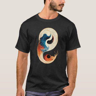 Yin Yang Born Of Fire and Ice Dragons T-Shirt