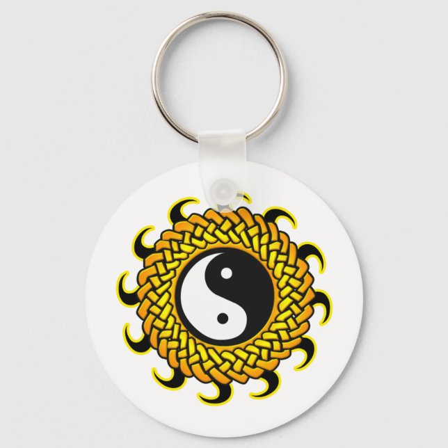 Yin Yang Braided Sun Keychain (Front)