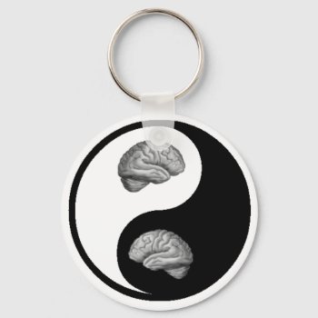 Yin/yang Brain Keychain by neuro4kids at Zazzle