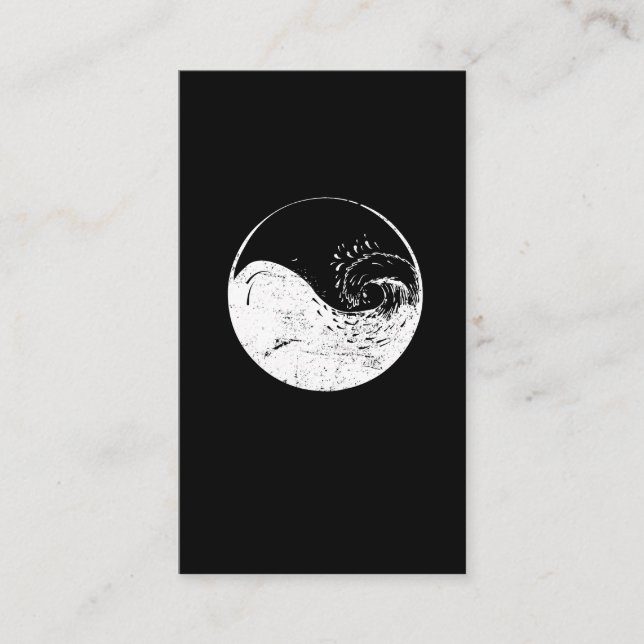 Yin Yang Buddhism Taoism Gift Surfing Beach Wave Business Card (Front)