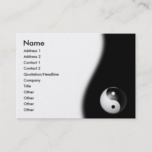 Customizable Yin-Yang Business Card