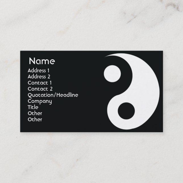 Yin Yang - Business Card (Front)