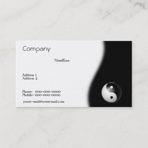 Customizable Yin-Yang Business Card