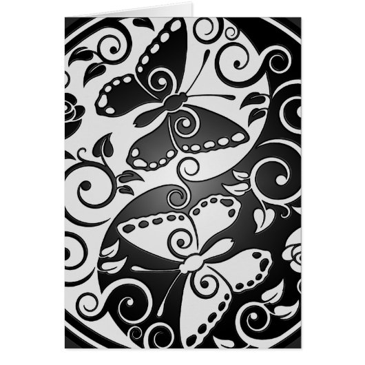 Yin Yang Butterflies Cards (Front)