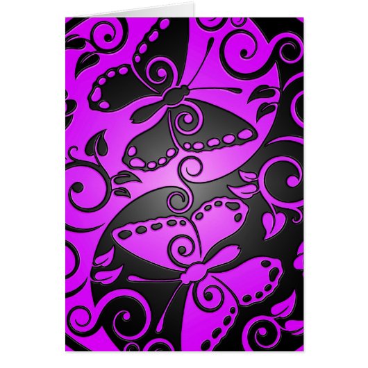 Yin Yang Butterflies, purple & black (Front)