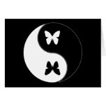 Yin Yang Butterflies, purple & black Card | Zazzle