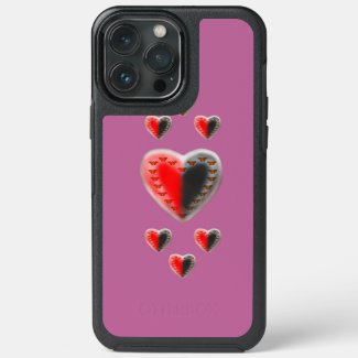 Yin Yang butterfly hearts pink
