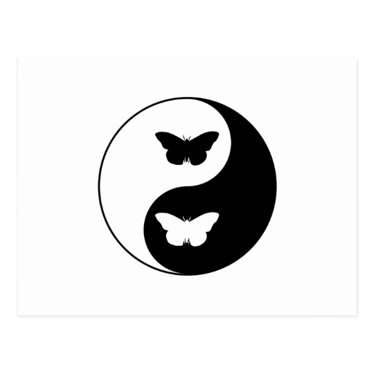 Yin Yang Butterfly Postcard | Zazzle.com