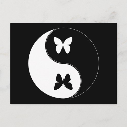 Yin Yang Butterfly Postcard