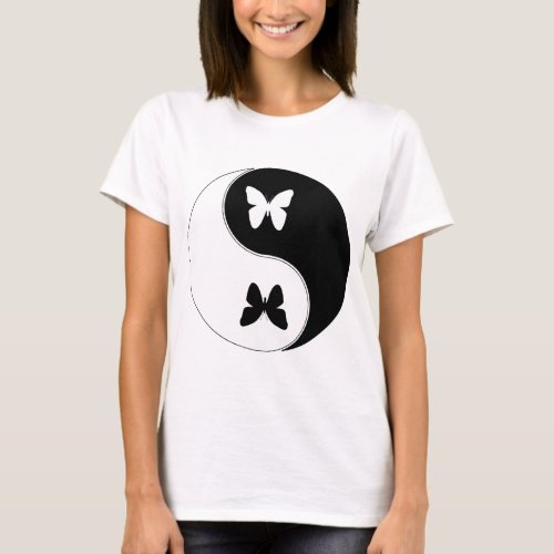 Yin Yang Butterfly T_Shirt