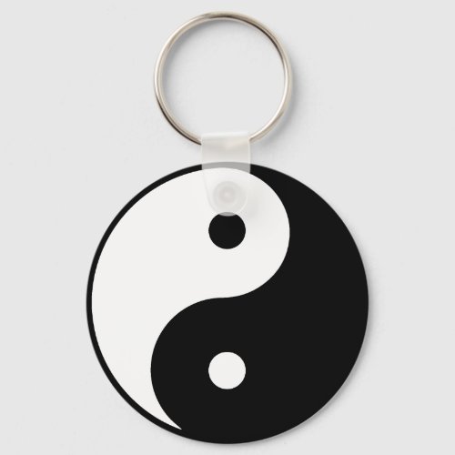 Yin Yang Button Keychain