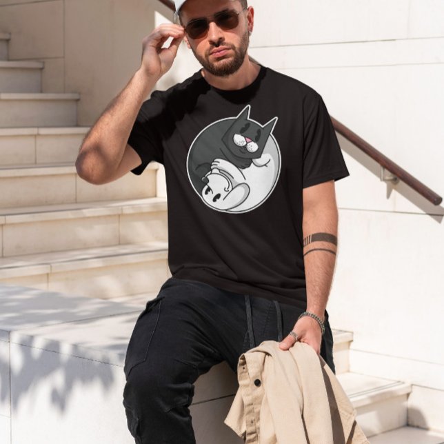 Yin Yang Cat And Dog Cute T-Shirt (Creator Uploaded)