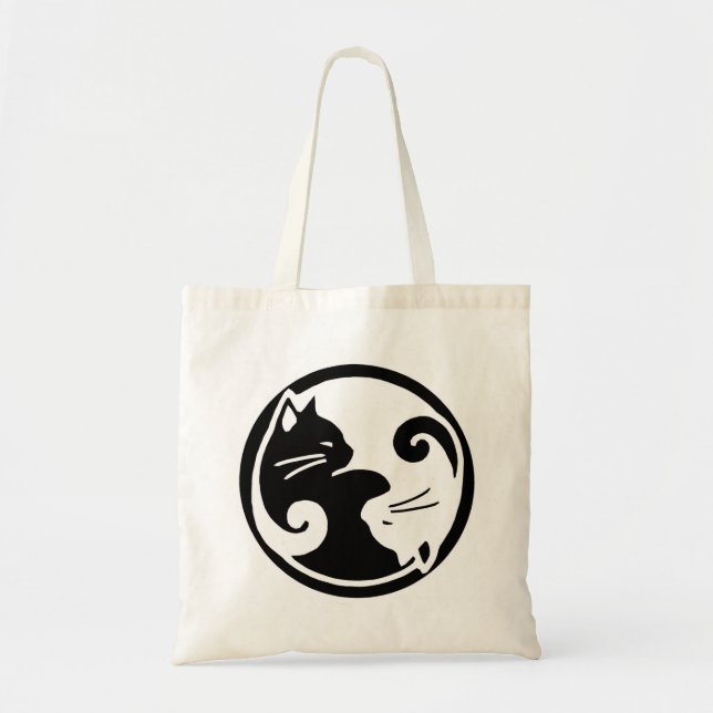 Yin Yang Cat Budget Tote Bag (Front)