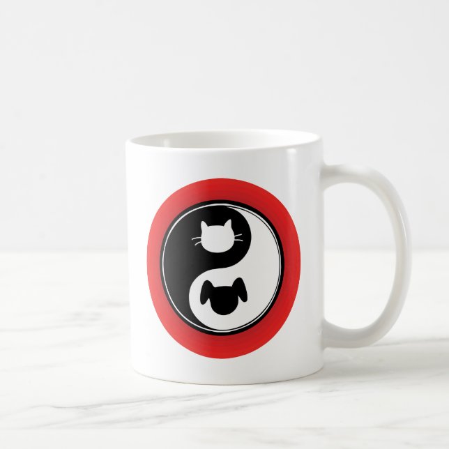 Yin Yang Cat Dog Coffee Mug (Right)