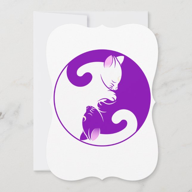 Yin Yang Cat Note Card (Front)