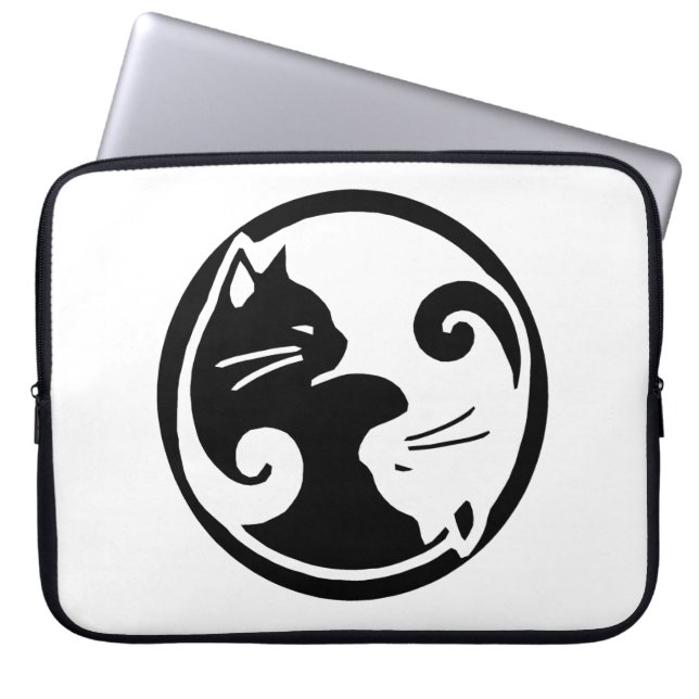 Yin Yang Cats 15" Laptop Sleeve (Front)